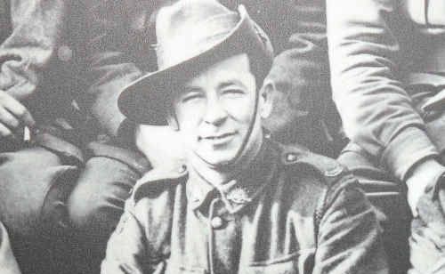 Jess Devine’s father pictured before he was shot in the face by a German sniper in the First World War. Jess Devine’s father pictured before he was shot in the face by a German sniper in the First World War.